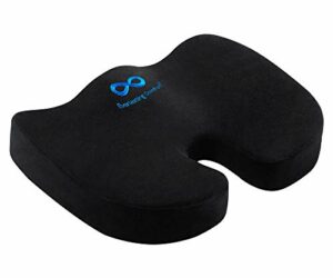 Everlasting Comfort Seat Cushion for Office Chair – Tailbone Cushion – Coccyx Cushion – Sciatica Pillow for Sitting (Black)