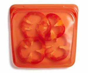 Stasher 100% Silicone Food Grade Reusable Storage Bag, Citrus (Sandwich) | Plastic Free Lunch Bag | Cook, Store, Sous Vide, or Freeze | Leakproof, Dishwasher-Safe, Eco-friendly, Non-Toxic | 15 Oz