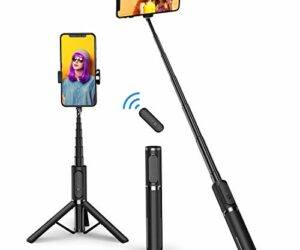 ATUMTEK Bluetooth Selfie Stick Tripod, Mini Extendable 3 in 1 Aluminum Selfie Stick with Wireless Remote and Tripod Stand 270 Rotation for iPhone 11/11 Pro/XS Max/XS/XR/X/8/7, Samsung and Smartphone