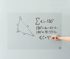 Think Board Whiteboard Wall Sticker – Self-Adhesive Clear Medium Peel & Stick Decal – Dry Erase Removable Message Board for Home, Office & Dorms – Great for Organizing & Brainstorming– 2’ x 3’