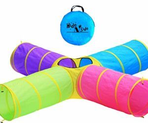 Hide N Side Kids Play Tunnels, Indoor Outdoor Crawl Through Tunnel for Kids Dog Toddler Babies Children , Pop up Tunnel Gift Toy