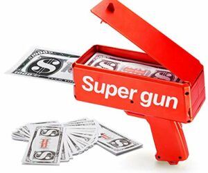 Sopu Make it Rain Money Gun Paper Playing Spray Money Toy Gun, Prop Money Gun with 100 Pcs Play Money Cash Gun Party Supplies (Money Gun)