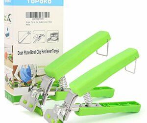 Set of Two Gripper Clips for Moving Hot Plate or Bowls with Food Out, from Instant Pot, Microwave, Oven, Air Fryer. Accessory for Lifting Insta Pot Inner Liner.