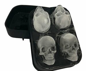 Stritra – 3D Skull Silicone jello Ice Mold Flexible Cube Maker Tray for Halloween and Christmas Party. Best for Whiskey and Cocktails