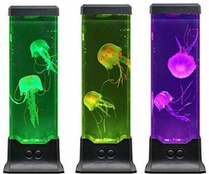 Electric Jellyfish Tank Table Lamp with Color Changing Light Gift for Kids Men Women Home Deco for Room Mood Light for Relax
