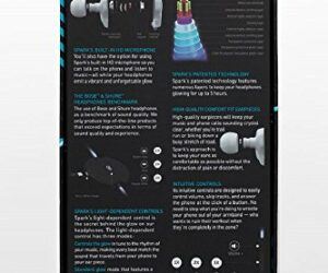Spark Headphones – Wired Earphones Headphones with Glowing Light and Microphone – Noise Canceling High-End Premium Bass – Hands-Free Calling Volume Controls – for Running Sports Exercise