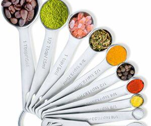BALCI – Measuring Spoons 18/8 Stainless Steel (Set of 10) for Dry and Liquid Ingredients