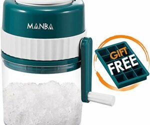 MANBA Ice Shaver and Snow Cone Machine – Premium Portable Ice Crusher and Shaved Ice Machine with Free Ice Cube Trays – BPA Free