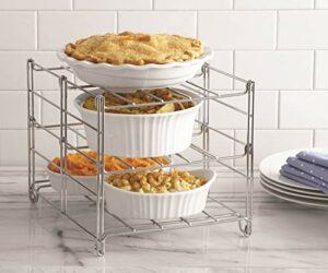 Betty Crocker 3-tier Oven Rack. Bake 3 Tiers of Casseroles, Pies, Appetizers Next to your Roasting Pan. Doubles the Capacity of Your Oven Allowing for Baking Next to Roasting Pan. Dishwasher Safe