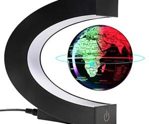 Magnetic Floating and Levitating Globes 3″World map with led Lights,Cool Stuff and Office décor for Men Unique Birthday Gifts…