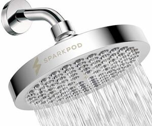 SparkPod Shower Head – High Pressure Rain – Luxury Modern Chrome Look – Easy Tool Free Installation – The Perfect Adjustable Replacement For Your Bathroom Shower Heads