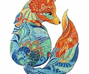 Wooden Puzzles for Adults, AAGOOD Fox Wooden Jigsaw Puzzle 300 pcs Irregular Unique Animals Shaped Magic Puzzles Pieces Family Game Best Gift for Adults and Kids (11.4×14.2 inches) Large