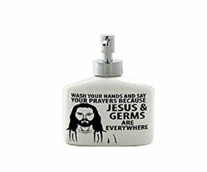 Jesus and Germs Novelty Soap Dispenser Gag Gift