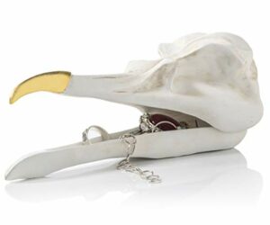Suck UK Jewelry Organizer | Bird Skull Box | White & Gold | Room Decor | Novelty Gifts |, White