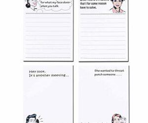 DUGUTUL 4 Funny Novelty Memo Pads,4 x 5.5 in(10x14cm),200 Sheets,Coworker Gifts for Women,Funny Notepads for Office,Women Office Note Pad,Perfect Novelty Gift for Boss,Coworker,Friend or Family