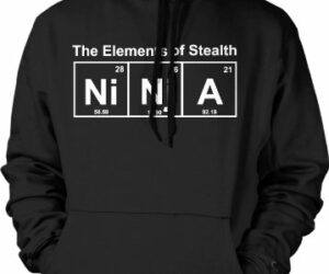 Ninja Element Sweater Funny Science Warrior Novelty Mens Graphic Nerdy Hoodie