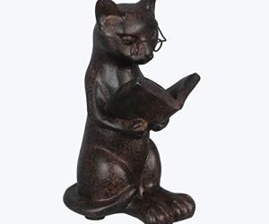 Young’s Inc. Resin Cat Reading Figurine – 4″ L x 3″ W x 5″ H – Gifts for Cat Lovers – Cat Decor – Cat Desk Accessories