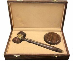Presentation Quality Judge, Lawyer, or Organization Gavel and Sound Block in Wood Gift Box