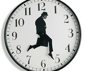 Tankrin Ministry of Silly Walks Clock, Silly Walk Wall Clock, A Interesting Wall Clock for Bedroom Kitchen Living Room, Novelty Home Decor Gifts (Black)