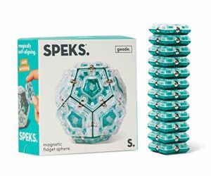 Speks Geode Magnetic Fidget Sphere – Pentagons 12-Piece Set – Aqua – Fun Desk Toy for Adults