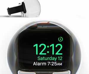 NightWatch Magnifying Clock Dock for Apple Watch – Nightstand Charging Station | Amplify Alarm and Display | Ultimate Bedside Night Mode Stand