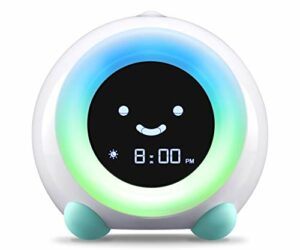 LittleHippo Mella Ready to Rise Children’s Trainer, Alarm Clock, Night Light Sleep Sounds Machine (Arctic Blue), Standard