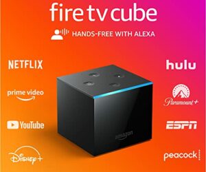 Fire TV Cube, Hands-free streaming device with Alexa, 4K Ultra HD, includes latest Alexa Voice Remote