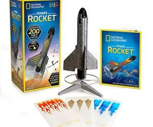 NATIONAL GEOGRAPHIC Rocket Launcher for Kids – Patent-Pending Motorized, Self-Launching Air Rocket Toy, Launch up to 200 ft. with Safe Landing, an Innovation in Kids Outdoor Toys & Model Rockets