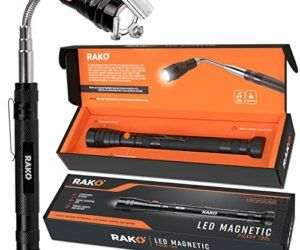 RAK Telescoping Magnetic Pickup Tool – Extendable Magnetic Flashlight – Cool Gadgets for Men Gifts & Christmas Stocking Stuffers – Long LED Magnet Stick Tool for Mechanic, Tech, Handyman